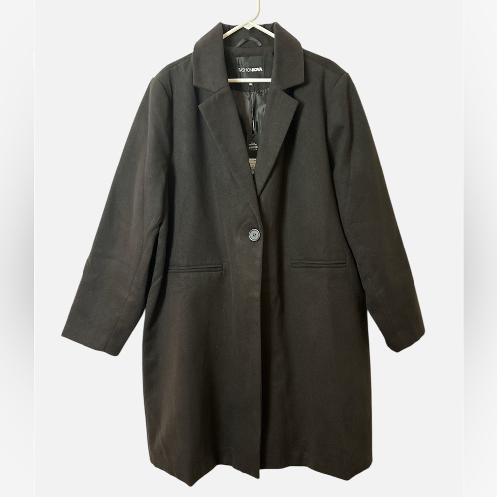 Fashion Nova Plus Size 3X Long Black City Chic Coat – New With Tags - Picture 4 of 4